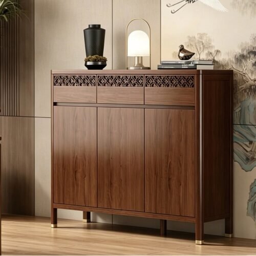 Elegant Charm · Wide Body Three Door Shoe Cabinet (D121)