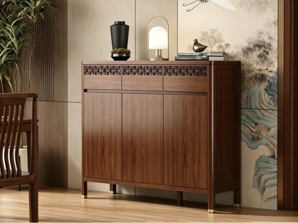 Elegant Charm · Wide Body Three Door Shoe Cabinet (D121)
